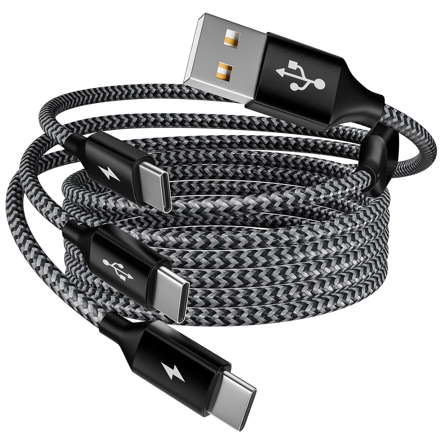 Multi Charging Cable,USB C Splitter Cable,3 in 1 Travel Fast Charging Cord with 3 Type-C Port for iPhone 16 15 Pro Max Galaxy S23 S22 S10 Note 20 Cell Phones Tablets and More,1Pack 5FT