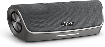 Cleer Scene Wireless Bluetooth Speaker, Stereo Wireless Pairing, Waterproof IPX7, 12Hrs Play time, Deep Bass, Built-in Mic, Powerful Portable Speakers, for Outdoor & Party, Home, Grey