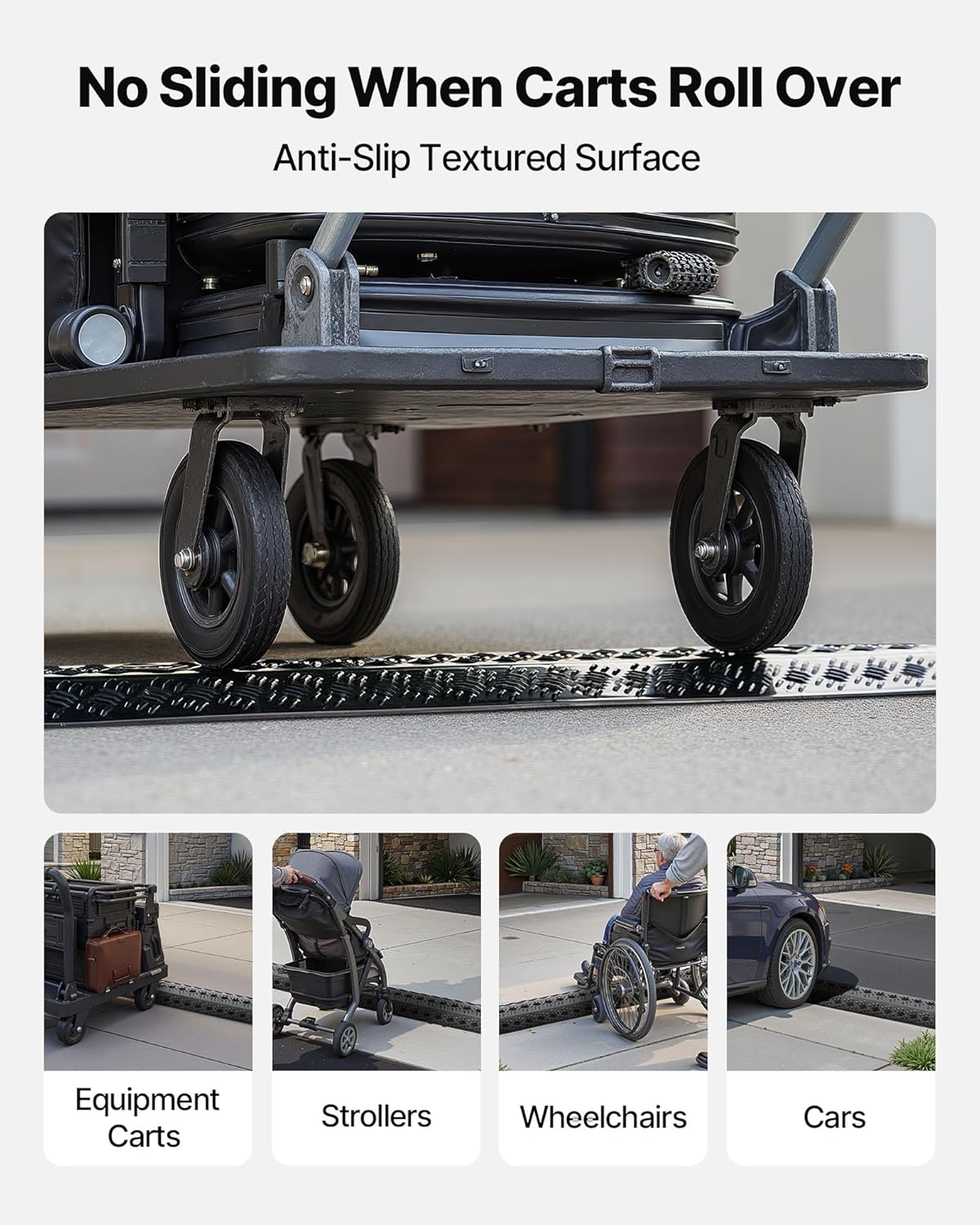 VEVOR 1 Pack Drop Over Cable Cover, 2 Channel Heavy Duty Cable Hose Protector Ramp, 38.3'' Floor Cord Cover, 17,500 lbs/Axle Load Capacity, for Traffic Areas, Indoor, Outdoor, Home, Office, Warehouse