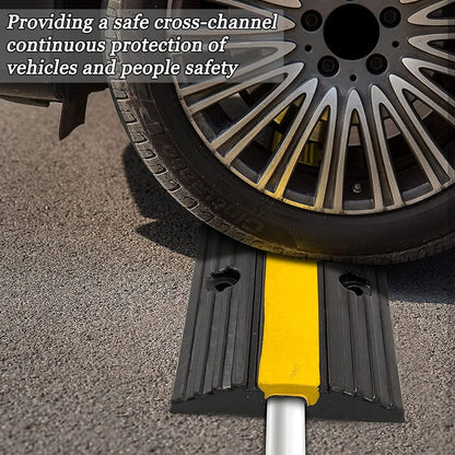 CXRCY Cable Protector Ramp 4 Pack of 1-Channel Rubber Hose Ramp, 22046Lbs Capacity Heavy Duty Speed Bumps Hose Cord Protector Ramps for Driveway&Outdoor/Wire/Hose/Pipe Hider