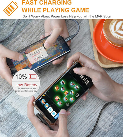 sweguard USB Type C Charger Cable Right Angle [2-Pack,10FT] iPhone 16 Charger Nylon Braided Cord for iPhone 15 16 Pro Max Samsung Galaxy S25 S24 S23 S22 S21 S20 S10 S9 Note A15 A55 Flip Pixel LG Moto