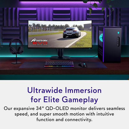 Alienware 34 240Hz QD-OLED Curved Gaming Monitor - AW3425DW - 34.2-inch WQHD (3440 x 1440) 240Hz 0.03ms Display, 1800R Curve, AMD FreeSync Premium Pro, VESA AdaptiveSync, VESA DisplayHDR TrueBlack 400