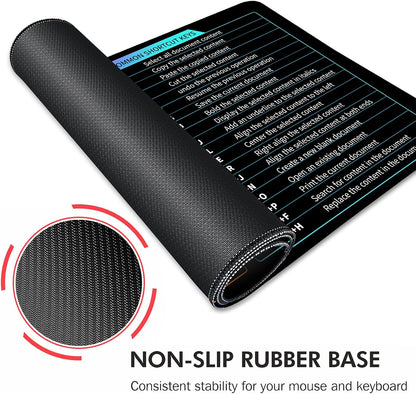 Galdas Gaming Mouse Pad XXL XL Large Long Extended Big Mousepad Non-Slip Rubber Keyboard Desk Pad with Stitched Edges for Laptop Home Office (31.5x11.8x0.08 Inch) … (Shortcut Keys1)