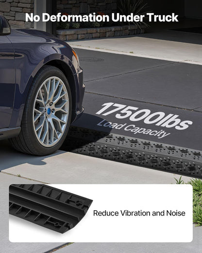 VEVOR 2 Pack Drop Over Cable Cover, 2 Channel Heavy Duty Cable Hose Protector Ramp, 38.3'' Floor Cord Cover, 17,500 lbs/Axle Load Capacity, for Traffic Areas, Indoor, Outdoor, Home, Office, Warehouse