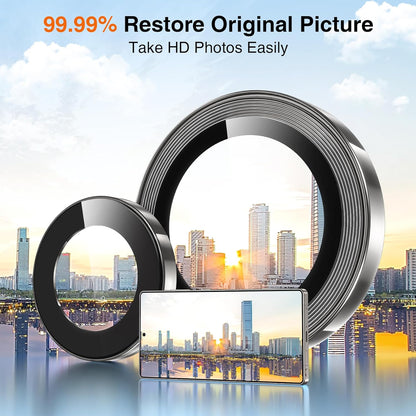 YWXTW [2025 Original Like for Samsung Galaxy S25 Ultra Camera Lens Protector, [Ultra-Thin & 6X Stronger] S25 Ultra Camera Lens Cover, 9H Tempered Glass Upgraded Metal Edging(Titanium Gray)