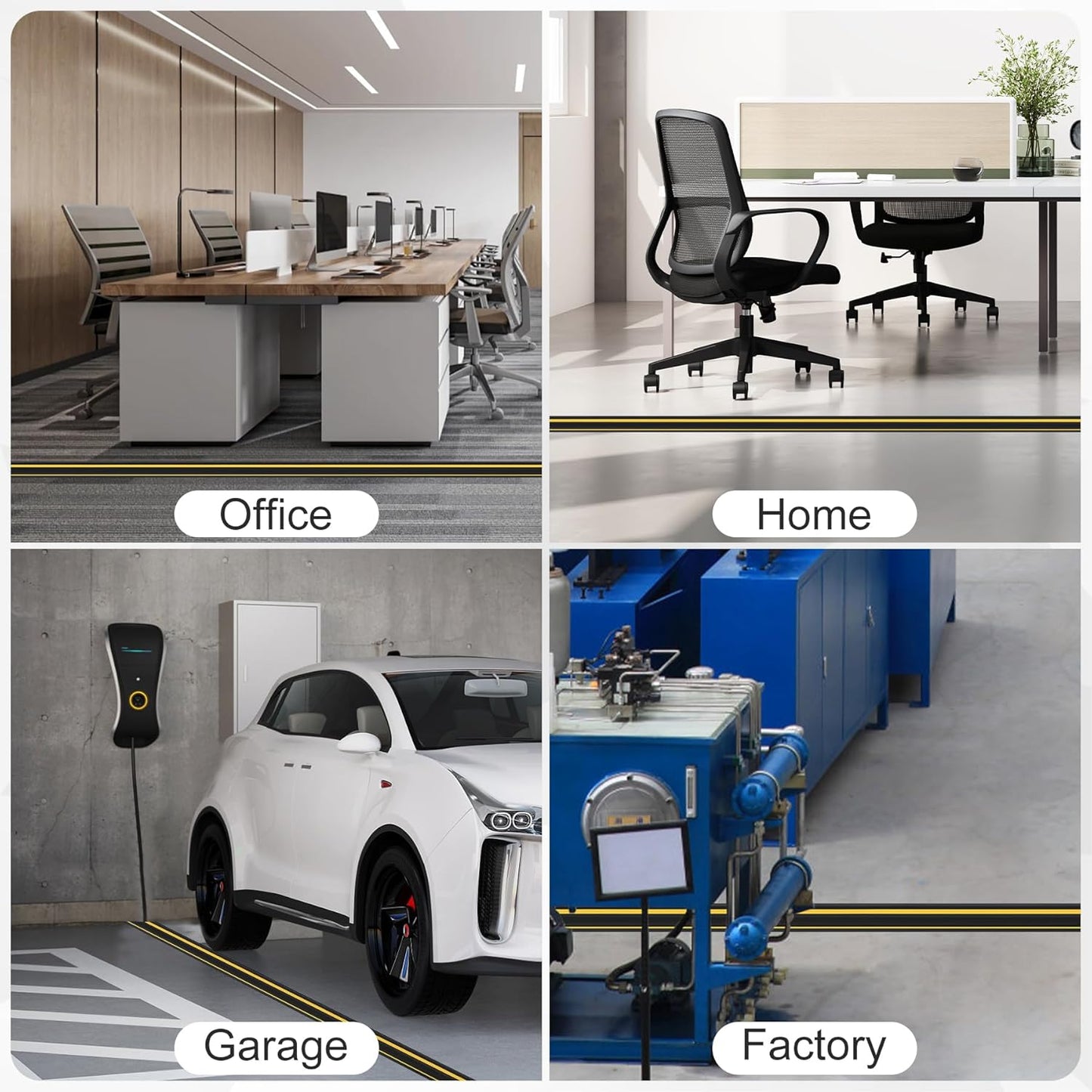 Floor Cord Cover 10Ft Heavy Duty PVC Floor Cable Protector Electric Cord Hider Cable Management Floor Strip Extension Cord Covers Cable Raceway for Wires on Floor Inner Channel 1.36" W x 0.43" H