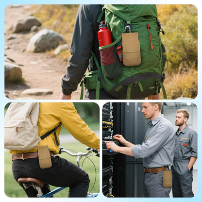 BECPLT for iPhone 17 Pro 17 16/15/14/13/12/11 Pro Belt Case Nylon Phone Holster with Belt Clip and Belt Loops Cell Phone Holder Carrying Pouch for Galaxy S25 S24 S23 S22 S21 S20 - Khaki