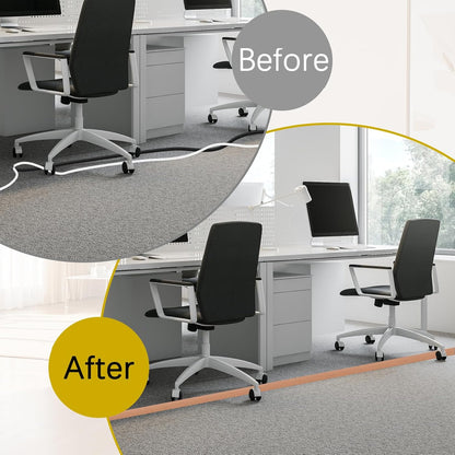 Floor Cord Cover 3.3FT Cord Covers for Wires on Floor Protect Wires & Prevent Trip Hazards, Easy to Cut for Home, Office, School, Concerts, Cavity W0.6in x H0.32in