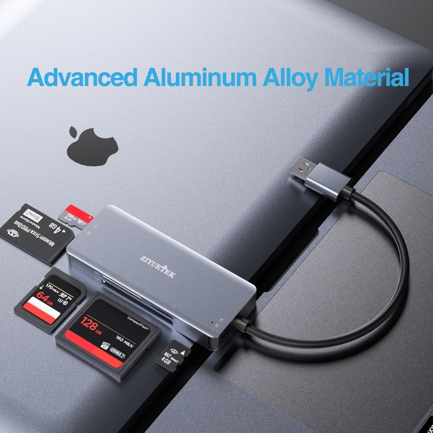 USB C USB3.0 SD Card Reader, 5in1 Multi Card Reader for SD/TF/CF/Micro SD/MS/M2, Drive Free for iPhone 15 pro max/Windows/Mac/Linux/Android (USB3.0 and Type-C)