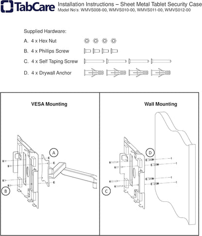 TABcare Locking Security Metal Case for iPad mini Used as Kiosk, POS, Store, Show Display (Black, iPad mini 4/5)