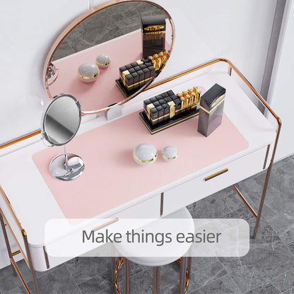 YSAGi Multifunctional Office Desk Pad, Ultra Thin Waterproof PU Leather Desk Mat, Dual Use Desk Writing Mat for Office/Home (35.4" x 17", Pink)