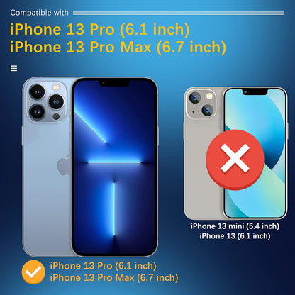 UniqueMe [3 Pack] Camera Lens Protector Compatible with iPhone 13 Pro 6.1" / 13 Pro Max 6.7" Tempered Glass,[Case Friendly][New version][Scratch-Resistant][Easy Installation] -Blue