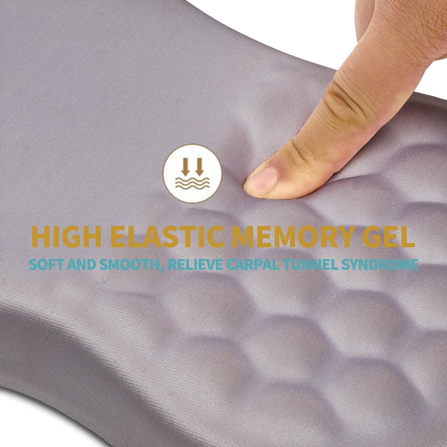 Hokafenle Ergonomic Mouse Pad Wrist Support with Massage Design, Wrist Rest Pain Relief Mousepad with Memory Foam&Non-Slip PU Base, Mouse Pads for Wireless Mouse & Desk (12x8 inch,Light Purple Gray)