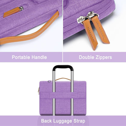 MOSISO 360 Protective Laptop Shoulder Bag,15-15.6 inch Computer Bags Compatible with MacBook Pro 16 inch, HP, Dell, Lenovo, Asus Notebook,Side Open Messenger Bag with 4 Zipper Pockets, Lilac