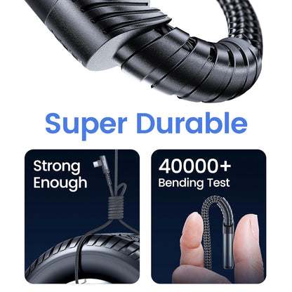 USB to USB C Cable [3.3ft, 2Pack ] USB A to Type C Right Angle Charger Cord 90 Degree Braided Fast Charging for iPhone 16/15/15 Plus/15 Pro/15 Pro Max/Samsung Galaxy S10 S10+, A15 A25, LG V30, Switch