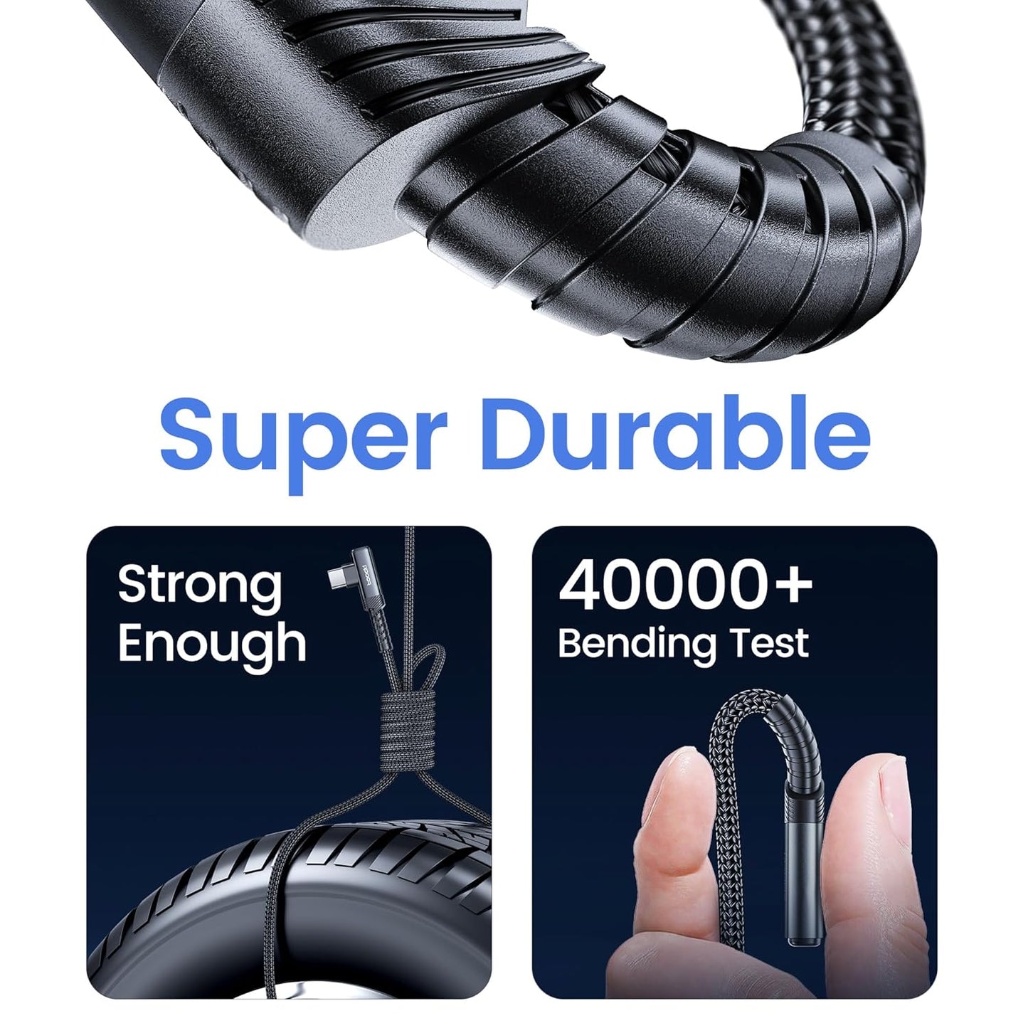 USB to USB C Cable [10ft, 2Pack ] USB A to Type C Right Angle Charger Cord 90 Degree Braided Fast Charging for iPhone 16/15/15 Plus/15 Pro/15 Pro Max/Samsung Galaxy S10 S10+, A15 A25, LG V30, Switch