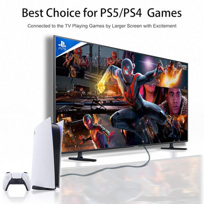 LEADSTAR HDMI Cable 4K 75 ft Fiber Optic, 4K 60Hz 18Gbps High Speed HDMI 2.0 Cord Braided | Ultra HD, HDR10, 1080p, eARC, 3D, HDCP 2.2 | for Xbox, PS5, TV, Laptop, Monitor