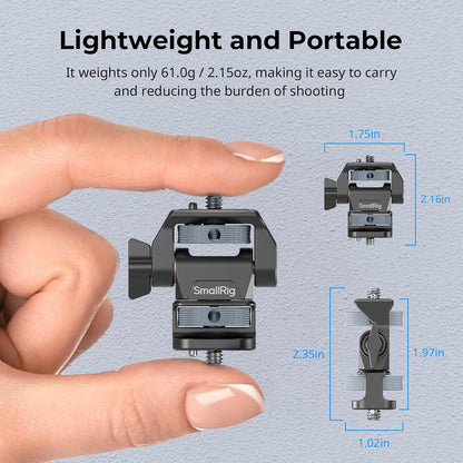 SmallRig Adjustable Camera Monitor Mount, 360° Swivel and 180° Tilt Monitor Holder, with 1/4"- 20 Screws, Bouncy Locating Pins, Anti-Twist Design, for Ninja V and V+ Monitors