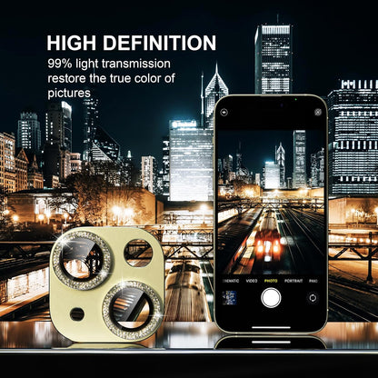 beuxece for iPhone 15/iPhone 15Plus Camera Lens Proprotector, Metal Camera Screen Proprotector Cover Accessories, Case Friendly, HD Tempered Glass,Drop Protection, Easy to Install,Yellow