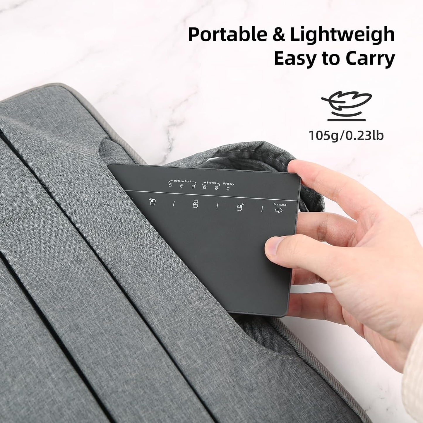 Wired & Wireless Metal Touchpad for PC Computer & Laptop, Rechargeable Trackpad Travel-Friendly Bluetooth & USB Mouse Pad for Windows 7/10/11, Black