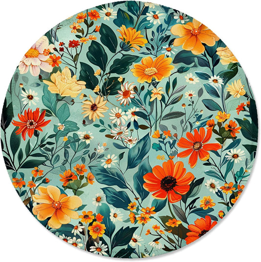ITNRSIIET Round Mouse Pad with Stitched Edge Premium-Textured Waterproof Non-Slip Rubber Base Desktop Protection Mat Diameter 8.7 inches, Beautiful Flowers