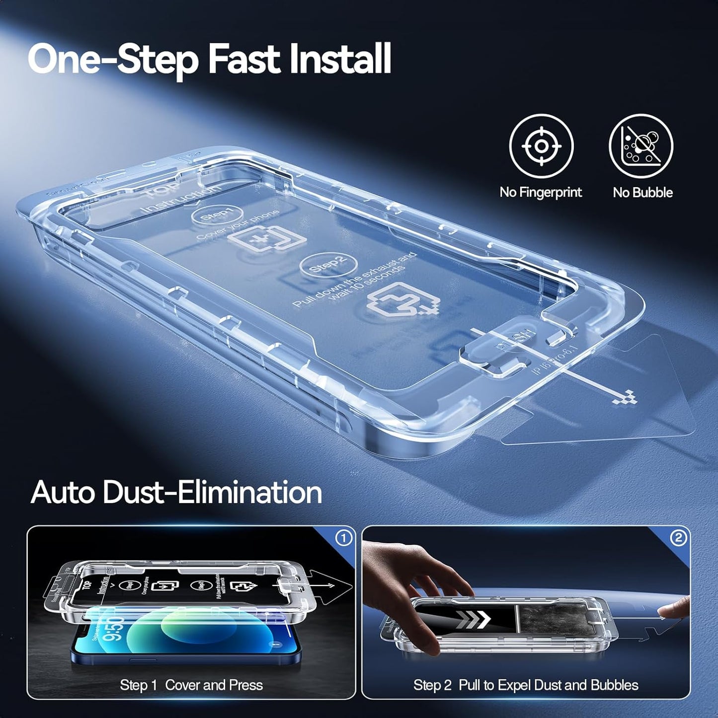 SMARTDEVIL 2 Pack Screen Protector for iPhone 12 / iPhone 12 Pro (6.1 Inch) Tempered Glass, HD Clear Film, Easy Installation, Dust-Free & Bubble-Free