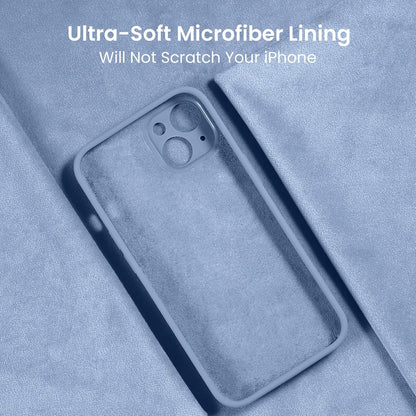 FireNova Designed for iPhone 13 Case, Silicone Upgraded [Camera Protection] Phone Case with [2 Screen Protectors], Soft Anti-Scratch Microfiber Lining Inside, 6.1 inch, Light Blue