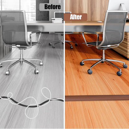 Floor Cord Cover Self Adhesive Cord Hider,3.3FT Cable Management, Extension Strip Protector for Wires, Prevent Cable Trips for Offices, Gyms, Exhibitions Cavity:0.47"(W) x0.35(H) Wood Red Teak