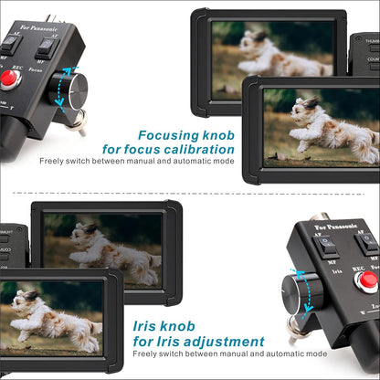 Camcorder Zoom Controller, Remote Control Zoom, Iris, and Focus Control + 2.5mm and 3.5mm Jack Cable for Panasonic HC-X1 HC-PV100 AG-UX90 AG-UX180 HC-X1000 AG-AC30 AG-AC90 AU-EVA1 Camera.