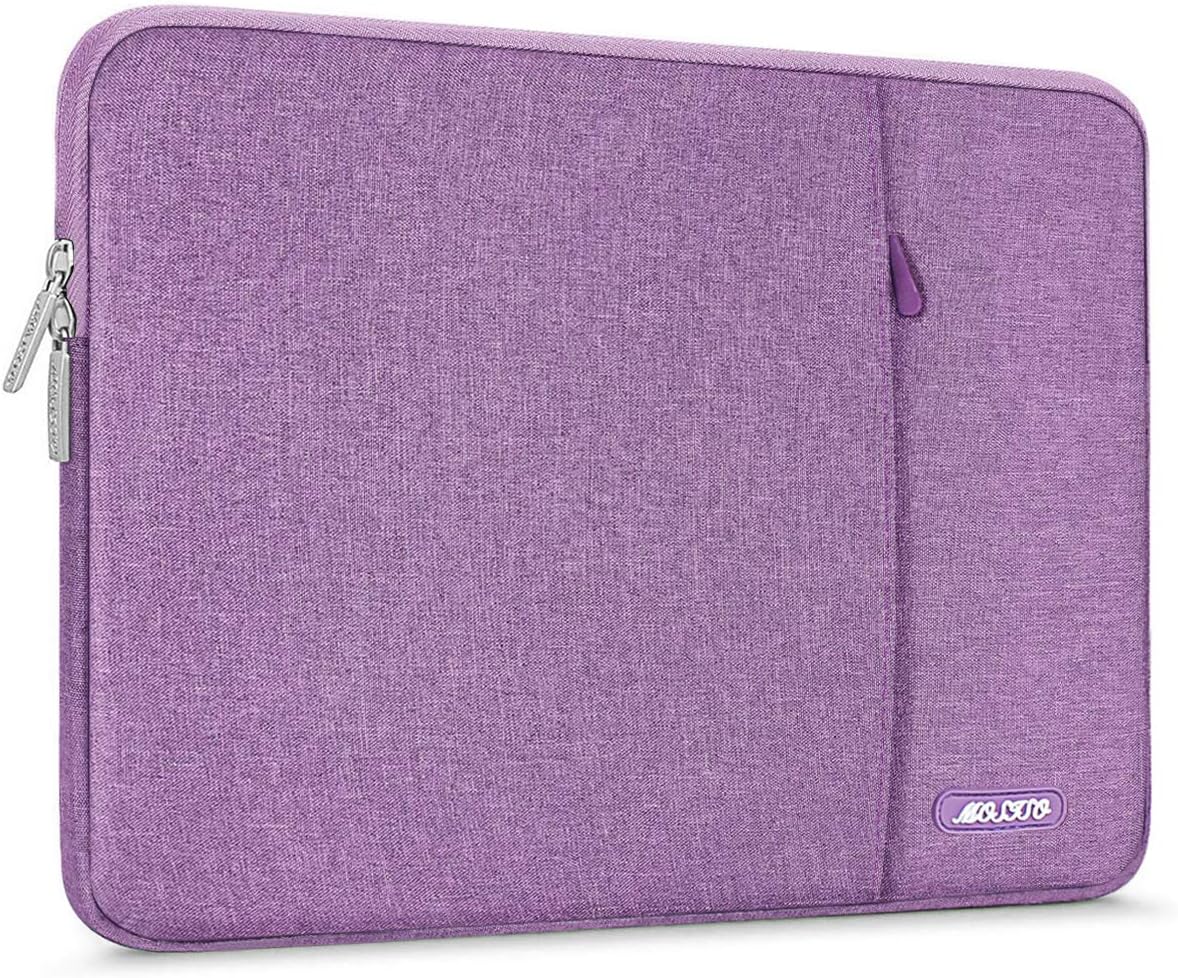 MOSISO Laptop Case 13.3 inch, 13-13.3 inch Laptop Sleeve Compatible with MacBook Air/Pro 13 / Pro 14, HP Dell ASUS Lenovo Notebook, Polyester Vertical Computer Sleeve Bag with Pocket, Light Violet