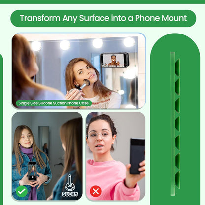 SUCKY Silicone Suction Phone Case Adhesive Mount - Anti-Slip Holder, Hands-Free Fidget Toy, Phone Accessory for iPhone and Android - Sticky Grip for Selfies, Videos, and Tiktok - Pine Green