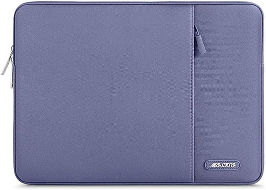 MOSISO Laptop Case 13.3 inch, 13-13.3 inch Laptop Sleeve Compatible with MacBook Air/Pro 13 / Pro 14, HP Dell ASUS Lenovo Notebook, Polyester Vertical Computer Sleeve Bag with Pocket, Lavender Gray