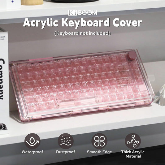 KiiBoom Premium Acrylic Transparent Keyboard Dust Cover, Waterproof, Anti-Dust, Anti-Cat Protector Cover Lid for Mechanical Keyboard (Clear, 12.6'' x 5.3'' x 0.78'')