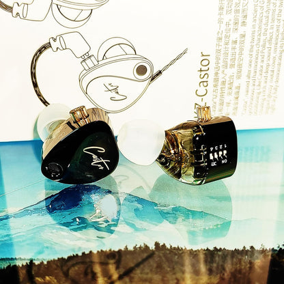 KZ Castor in Ear Monitor Headphones, HiFi Improved Bass Earphone Sound Tunable Noise Isolating IEMs, Dual-Dynamic Driver Wired Earbuds, 2PIN-C Detachable Cable for Singers Musicians