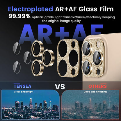 Tensea for iPhone 16 Pro/iPhone 16 Pro Max/iPhone 15 Pro/iPhone 15 Pro Max Camera Lens Protector, Metal Aluminum Alloy Tempered Glass Cover Camera Screen Protector Accessories, Case Friendly