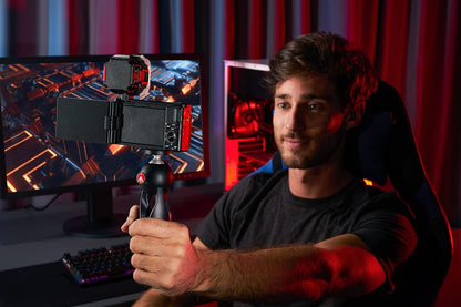 Manfrotto MTPIXIMII-B, PIXI Mini Tripod with Handgrip for Compact System Cameras, for DSLR, Mirrorless, Video, Made in Italy, Technopolymer and Aluminum, Black