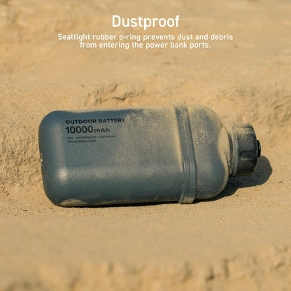 ELECOM NESTOUT Rugged Power Bank, 15000mAh Outdoor Charger, 32W USB C Fast Charging PD, Waterproof IP67, Heavy Duty Shockproof, Tactical Battery Pack for iPhone Tablet Hiking Camping Survival (Gray)