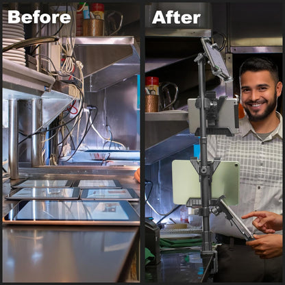 iBOLT TabDock Point of Purchase Clamp Mount - with 4 Tablet Holders Perfect for Multiple delivery Applications (DoorDash, Uber eats, Postmates, etc.) Fits 7 to 10 inch Tablets