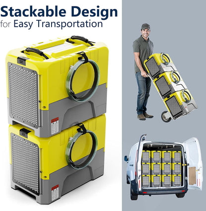 ALORAIR 180 PPD Commercial Dehumidifier with Pump Drain Hose, LGR Dehumidifiers for Basement Warehouse & Job Sites, Crawl Space Dehumidifier for Water Damage Restore, 5-Year-Limited Warranty, Yellow