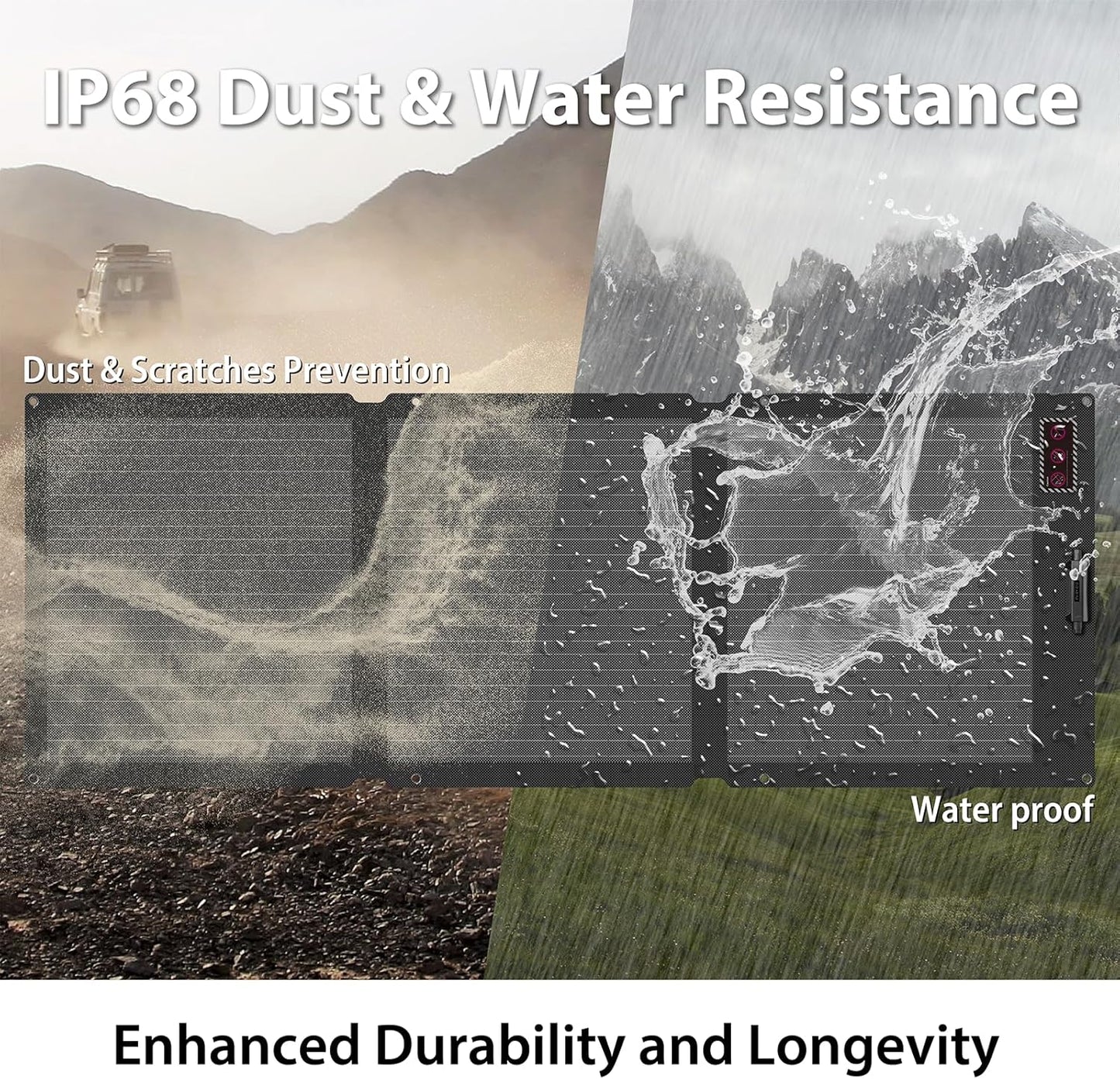 200W Portable Solar Panel for Power Station, 24% High Efficiency ETFE Foldable Solar Panel Charger, IP68 Waterproof, Compatible with Solar Generator for Camping RV Outdoor