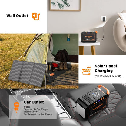 MARBERO Solar Generator 111Wh Portable Power Station with Solar Panel 30W Included Power Bank with AC Outlet 120W Surge for Home Outages Camping Outdoor Adventure Emergency