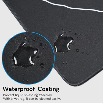 Large Gaming Mouse Pad for Desk,Kanagawa XXL Mouse Pad 35.4x15.7 Inch,Waterproof Desk Pad,Non-Slip Rubber Base Mice Pad,Keyboard Pad Computer Mat,Black Mouse pad