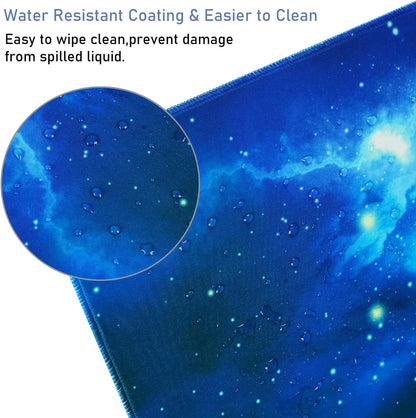 Extended Large Mouse Pad, Gaming Mouse Pad with Nonslip Base (31.5X15.7In) Heavy/Thick, Comfy, Waterproof Computer Keyboard Pad Mat for Esports Pros/Gamer/Desktop/Office/Home-Blue