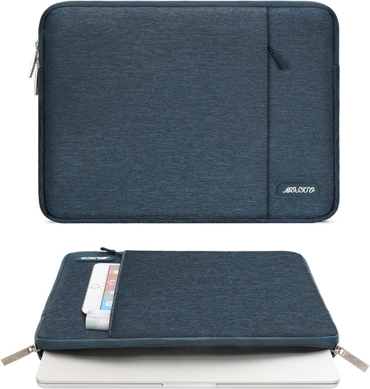 MOSISO Laptop Case 13 inch, 13 inch Laptop Sleeve Compatible with MacBook Air M4 M3 M2 M1 2025-2018 / Pro M2 M1 2025-2016, Polyester Vertical Computer Sleeve Bag with Pocket, Haze Blue