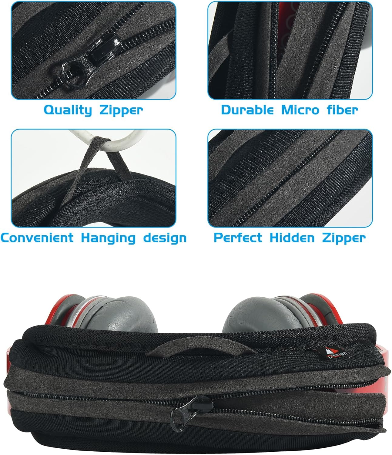 TXEsign Universal Replacement Headband Cushion Pad Cover Protector Compatible with ATH M50X, QC 35i/35ii, QC25, Solo 2/Solo 3, Studio 2/3 Headphones (Black)