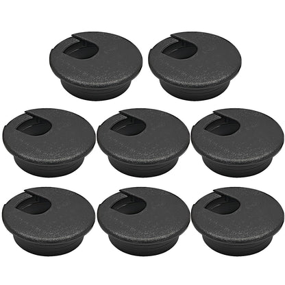 Desk Grommet 1-1/2" (38 mm), Desk Cord Hole Cover, Cable Grommet ABS Plastic, Desk Hole Grommet for Office and Home Table Cable, Detachable Cable Cord Organizer (Black 8 Pcs)