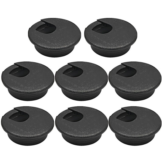 Desk Grommet 1-1/2" (38 mm), Desk Cord Hole Cover, Cable Grommet ABS Plastic, Desk Hole Grommet for Office and Home Table Cable, Detachable Cable Cord Organizer (Black 8 Pcs)