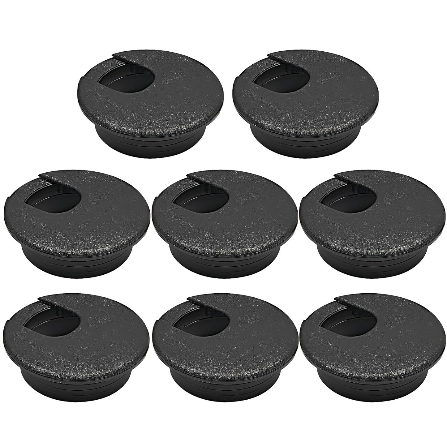 Desk Grommet 1-3/8" (35 mm), Desk Cord Hole Cover, Cable Grommet ABS Plastic, Desk Hole Grommet for Office and Home Table Cable, Detachable Cable Cord Organizer (Black 8 Pcs)