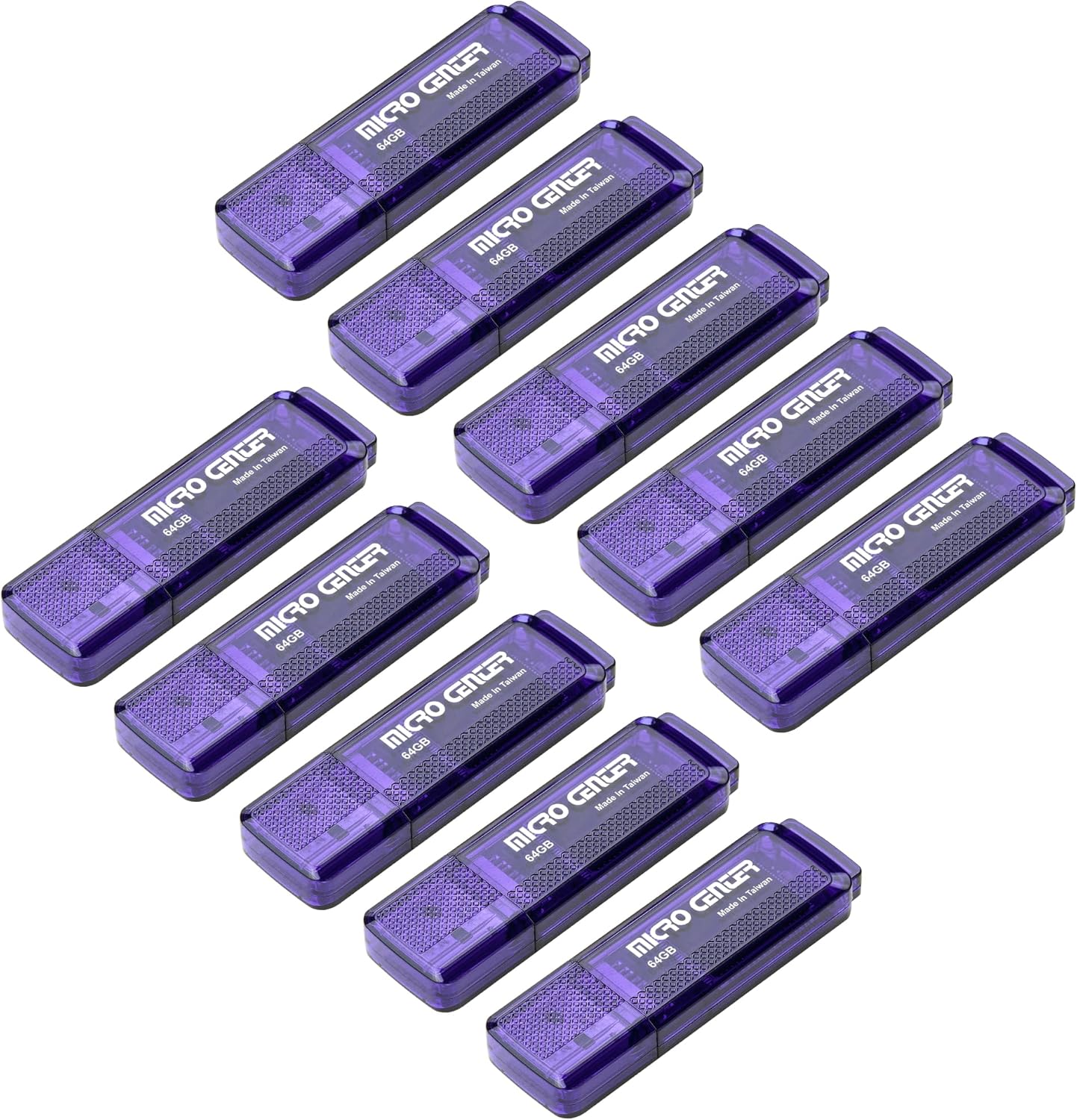 INLAND Micro Center SuperSpeed 10 Pack 64GB USB 3.0 Flash Drive Gum Size Memory Stick Thumb Drive Data Storage Jump Drive, 10X Faster Than USB 2.0 USB Drive (64G 10-Pack)