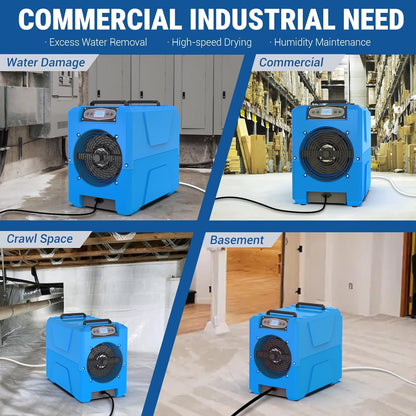 MOUNTO Commercial Dehumidifier, 150 Pint High-Capacity, Includes Pump Drain Hose for Water Damage Restoration, Ideal for Basements, Warehouses & Job Sites